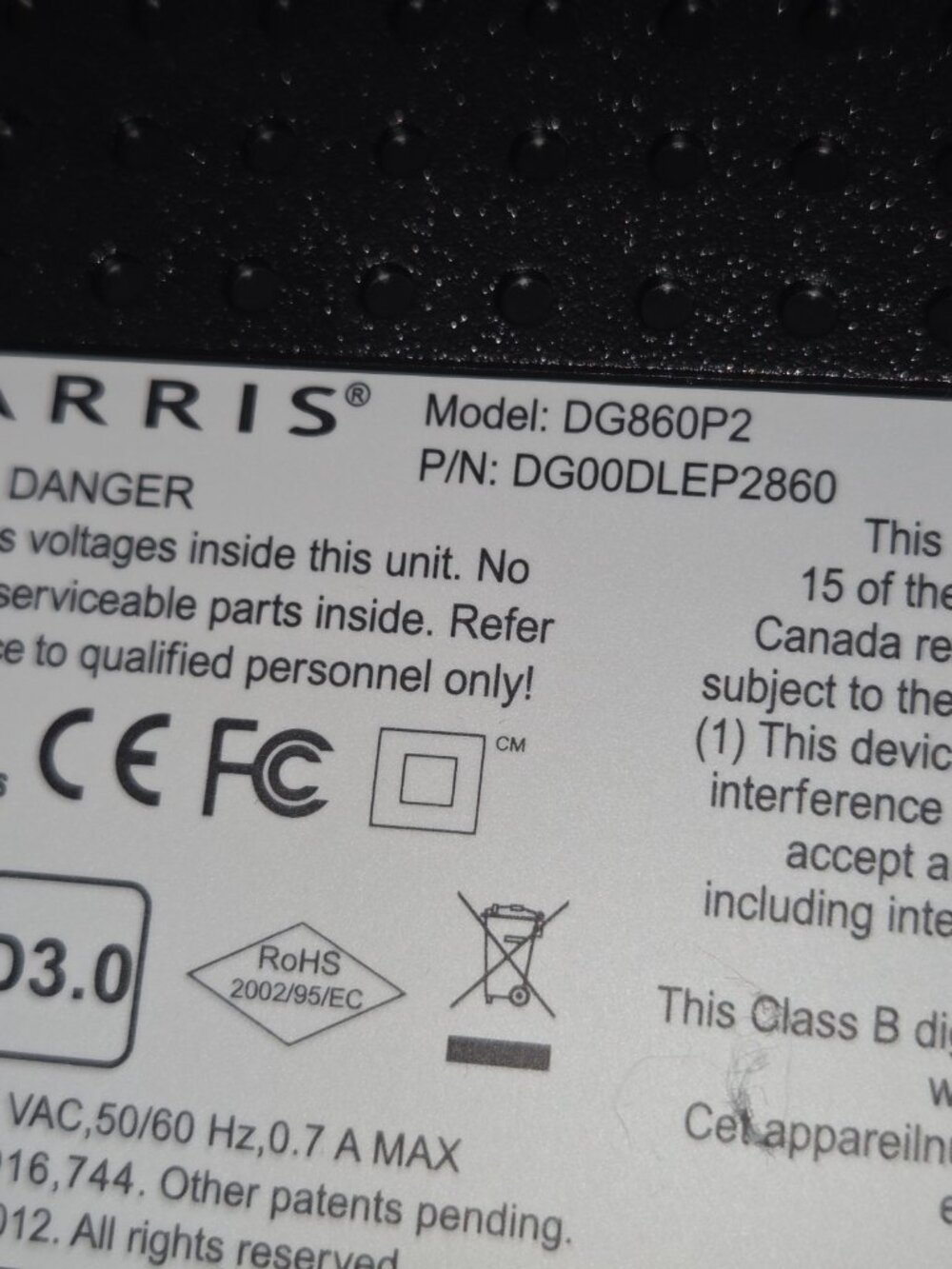 ARRIS DG860P2 Cable Modem Router Combo - Picture 5 of 8
